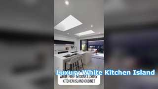 흰색 무료 디자인의 고급 주방 아일랜드 캐비닛