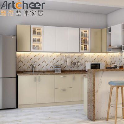 품질  Market Oak Frame kitchen cabinet u shape design with Particleboard Door and Organizer 공장