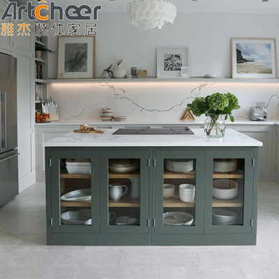 품질  Marble Custom Kitchen Islands Center Bar Cabinet with Stone Top and Durable Door Base Cabinets 공장