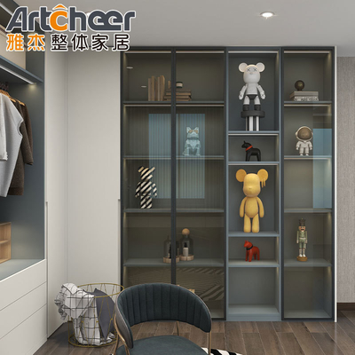 품질  Customized Wooden Clothes Hinge Door Wardrobe with LED Closet Modern Bedroom 공장