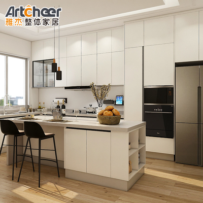 화이트 컬러 가구 손잡이와 단추 현대 부엌 캐비닛 디자인을 위해 접합판